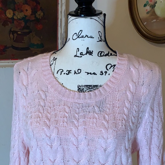 Elle Pink & White Mock Layer Sweater - Picture 5 of 8